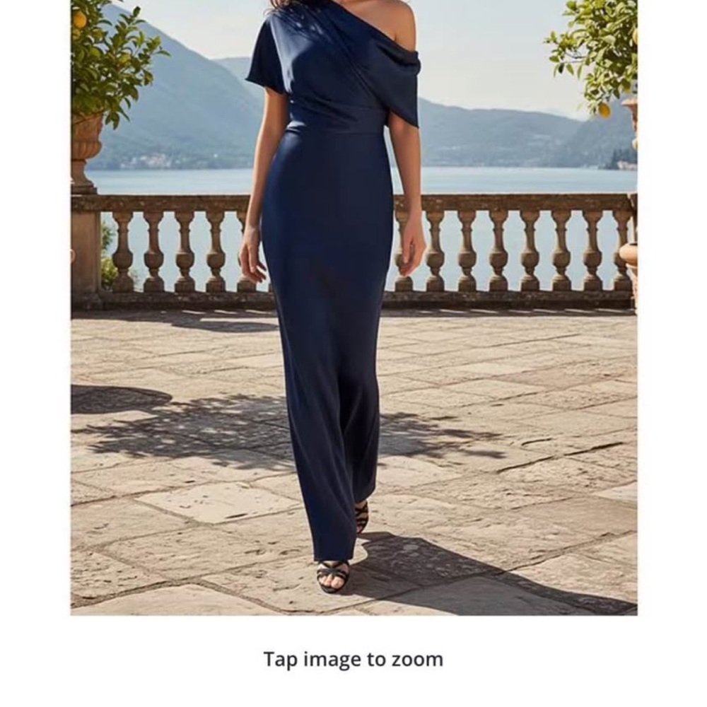 Alex Marie Midnight Blue One-Shoulder Dress